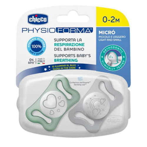 Chupete PhysioForma Micro Chicco 0-2m | Apto para Recién Nacidos