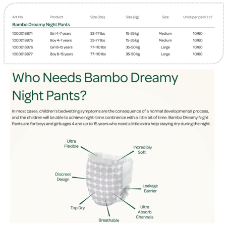 Pañales nocturnos Dream night. Bambo Dreamy