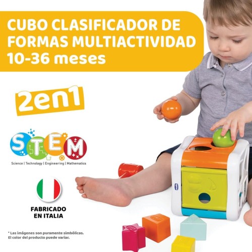 2 en 1 Multicubo Encajable Chicco | Juguete Educativo 10-36m
