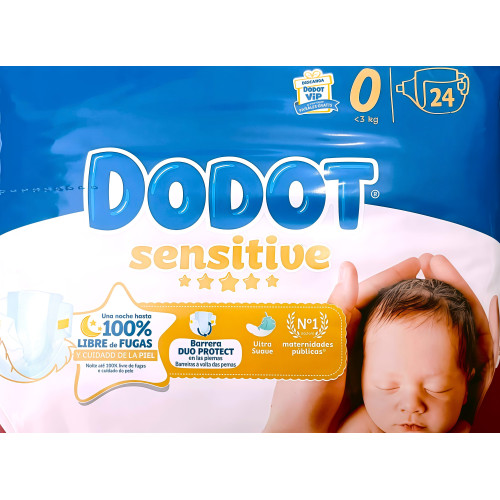 Pañales Dodot Sensitive Talla 0 (24 Uds).