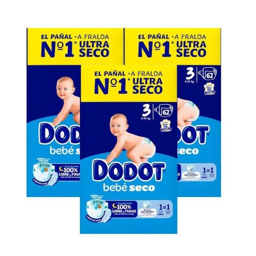Pañales Dodot Talla 3 Bebé-Seco【 OFERTA 】Paquetes de 66 Uds.