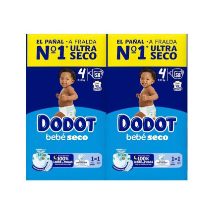 Pañales Dodot Talla 4 Bebé-Seco 【 OFERTA 】 116 Unidades