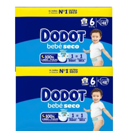 Pañales Dodot Bebé-Seco Talla 6. Pack ahorro 96...