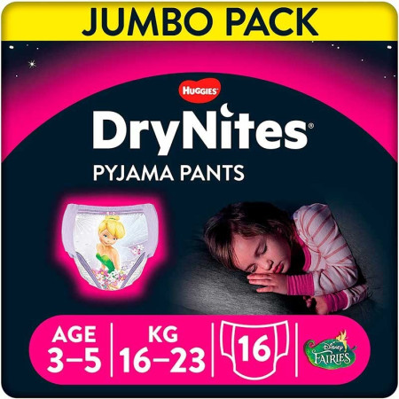 Pañales DryNites Huggies 3-5 años | Protección Nocturna | Más Pañales