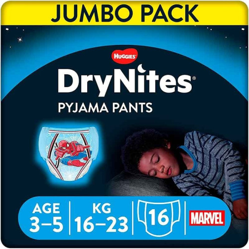 Pañales DryNites Huggies 3-5 años | Protección Nocturna | Más Pañales