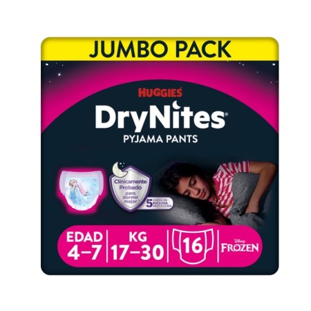 Pañales DryNites Huggies 4-7 años | Protección Nocturna | Más Pañales