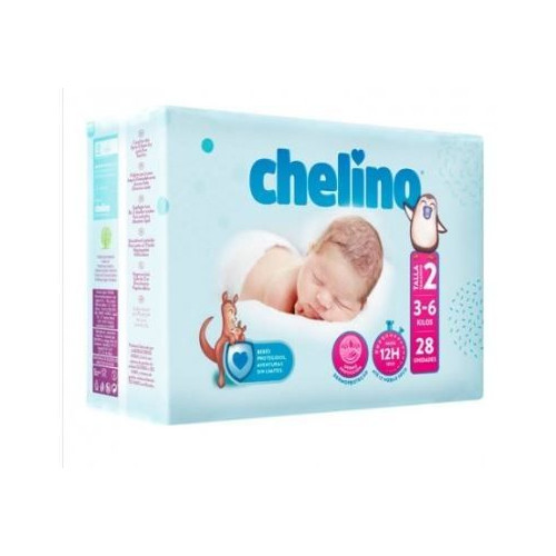 Pañal Chelino Talla 2 (3-6 kg). Recién Nacido 28 Ud.
