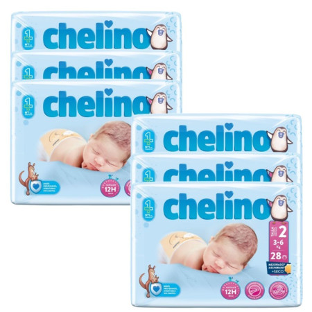 Pañal Chelino Talla 2 (3-6 kg). Recién Nacido. Pack Ahorro 168 Und