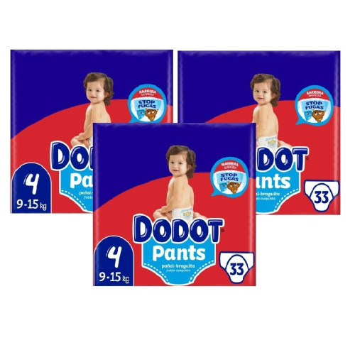 Pañales Dodot Pants Talla 4. Pack Ahorro 3 x 33【 OFERTA 】