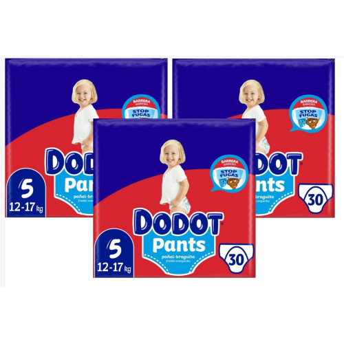 Pañales Dodot Pants Talla 5. Pack Ahorro 3 x 30【 OFERTA 】