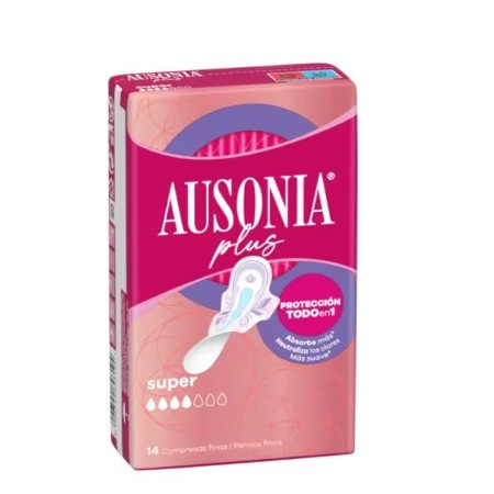 Compresas Super Ausonia Plus con alas, Pack...