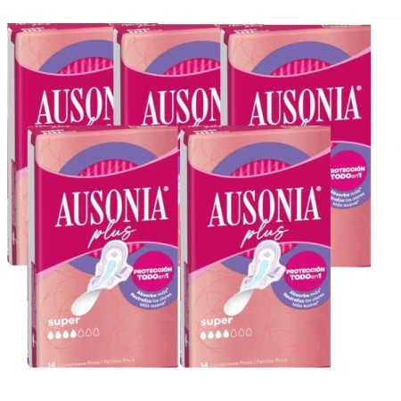 Compresas Super Ausonia Plus con alas, Pack...