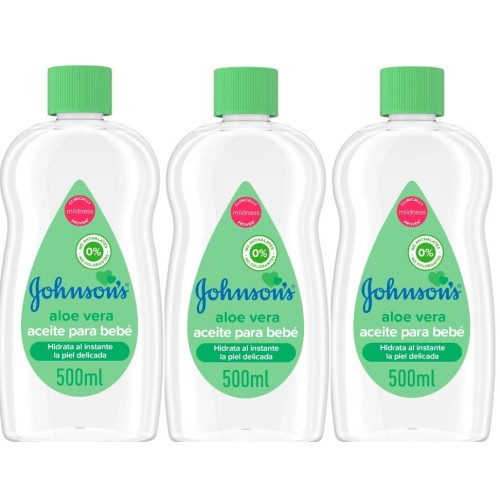 Aceite corporal Johnson’s Baby con aloe vera. Pack Ahorro 3 x 500 ml