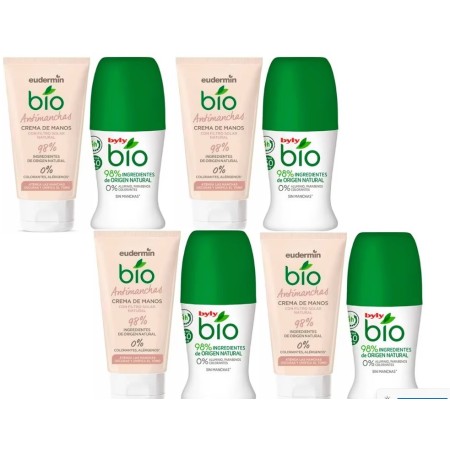 Crema de manos Bio antimanchas+desodorante Bio Eudermin. Pack Ahorro