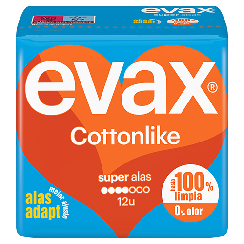 Compresas Evax Cottonlike Alas Súper. Pack Ahorro