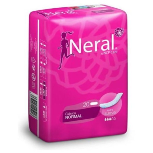 Compresa clásica adherente normal ultrasuave Neral. Pack Ahorro 8 x 20