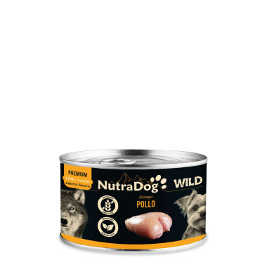 Lata de pollo para perros NutraDog WILD PREMIUM