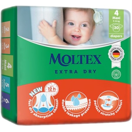 Pañales Talla 4 Extra Dry Moltex. Pack Ahorro