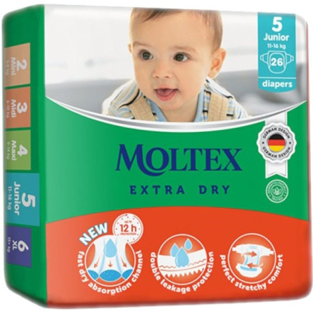 Pañales Talla 5 Extra Dry Moltex. Pack Ahorro