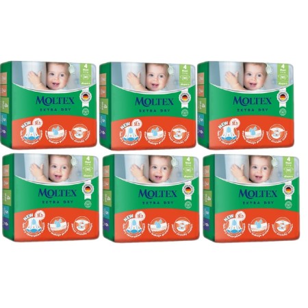 Pañales Talla 4 Extra Dry Moltex. Pack Ahorro