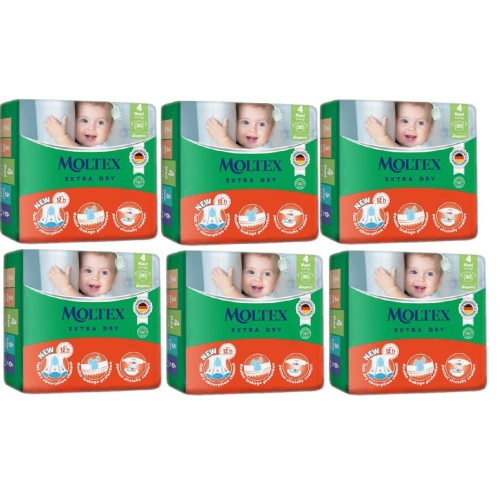 Pañales Talla 4 Extra Dry Moltex. Pack Ahorro