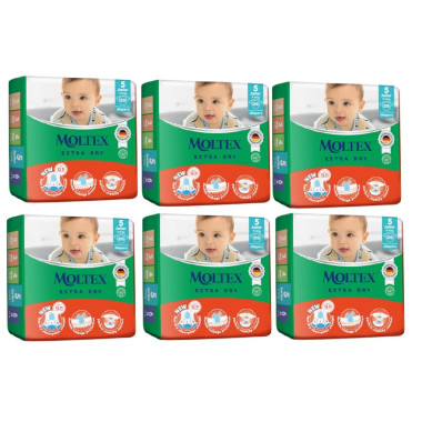 Pañales Talla 5 Extra Dry Moltex. Pack Ahorro