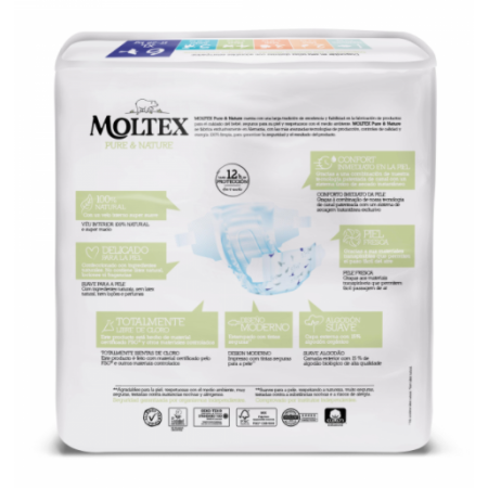 Pañales Pure & Nature Talla 6 (17 a 28 kg) Moltex. Pack Ahorro 6 x 35