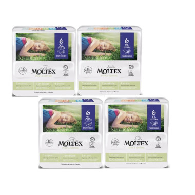 Pañales Pure & Nature Talla 6 (17 a 28 kg) Moltex. Pack Ahorro 4 x 35