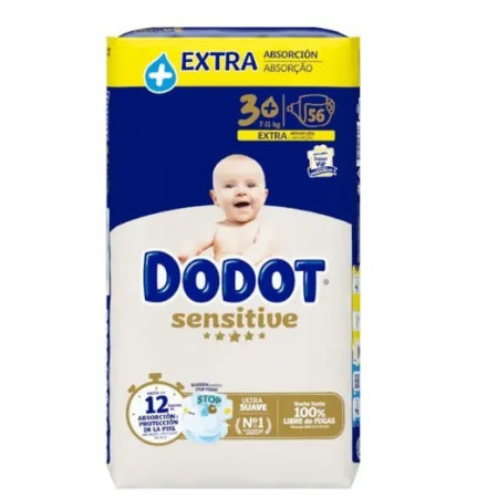 Pañales Dodot Sensitive Extra Talla 3+. Pack Ahorro 3 x 56