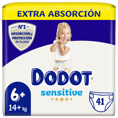 Pañales Dodot Sensitive Extra Talla 6+. Pack Ahorro 2 x 44