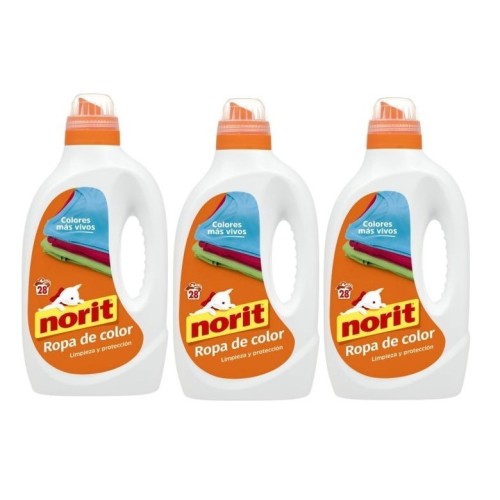 Gel detergente ropa de color Norit. Pack Ahorr 3 x 1500