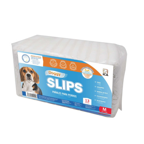 Pañales Doggy Slips. Talla M, Peso: 6,8 – 15,8 kg. 13 Uds