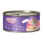 Lata Paté con Gambas para Gatos MOOCHIE 85 g – Prevención de Bolas de Pelo
