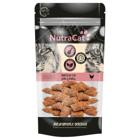 Snack Galletitas con pollo y malta NutraCat. 0.5 g