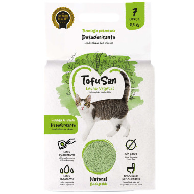 TofuSan Lecho vegetal de tofu, ideal para gateras y bandejas sanitarias. 7l