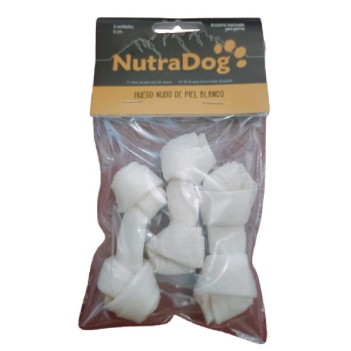 Hueso blanco de piel con nudo. 3 Und de 6 cm