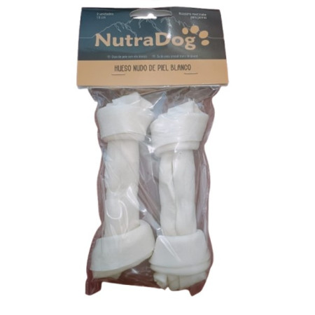 Hueso blanco de piel con nudo . 15 cm 2 uds