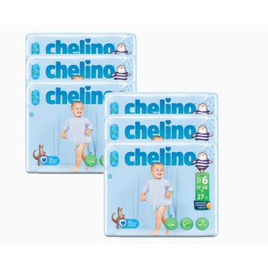 Pañal Chelino Talla 6 (17-28 Kg). Junior 27 Ud.