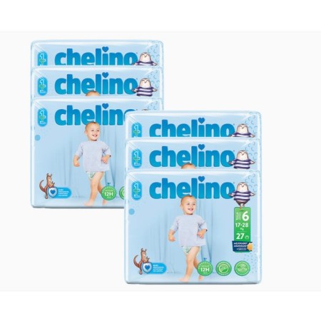 Pañal Chelino Talla 6 (17-28 Kg). Junior 27 Ud.
