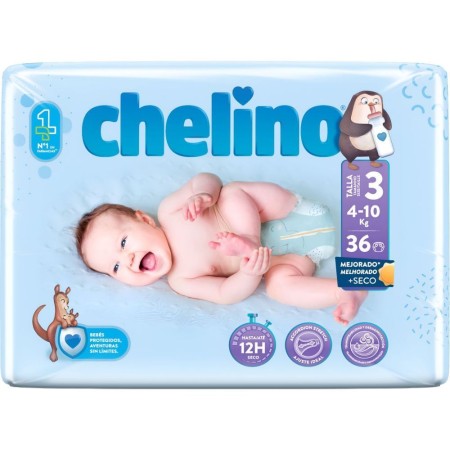 Pañal Chelino Talla 3 (4-10 kg).Tumbado 36 Ud.