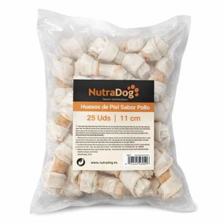 Huesos de piel con nudo sabor pollo NutraDog