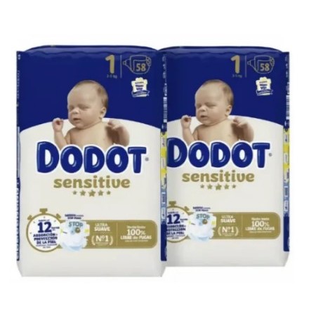 Pack Súper Ahorro: Pañales dodot sensitive  talla 1 + Toallitas Dodot sensitive + Gel champu Weleda+ Aceite Weleda