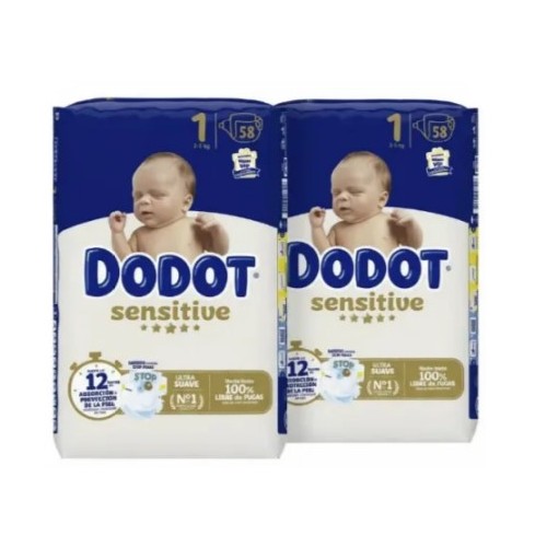 Pack Súper Ahorro: Pañales dodot sensitive  talla 1 + Toallitas Dodot sensitive + Gel champu Weleda+ Aceite Weleda