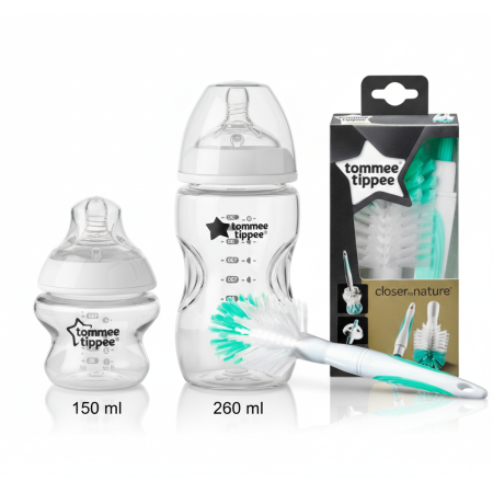 Pack Súper Ahorro: Pañales Dodot Sensitive Talla 1 + Talla 2 + Toallitas Sensitive + Biberones y Cepillo Tommee Tippee