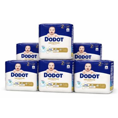 Pañales Dodot Sensitive Talla 2 . Pack súper ahorro 348 und (6x58)
