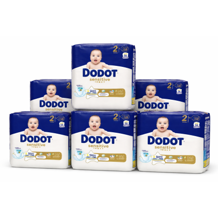 Pañales Dodot Sensitive Talla 2 . Pack súper ahorro 348 und (6x58)