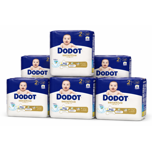 Pañales Dodot Sensitive Talla 2 . Pack súper ahorro 348 und (6x58)