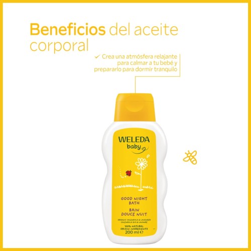 Baño de Caléndula Buenas Noches 200 ml Weleda – Rutina Relajante para Bebé