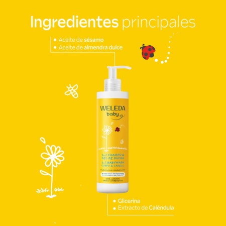 Caléndula champú y gel de ducha 400 ml . Weleda