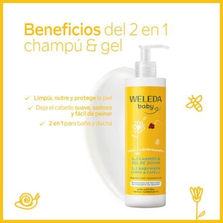 Caléndula champú y gel de ducha 400 ml . Weleda